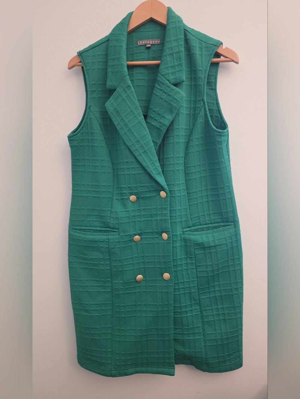 Double-breasted sleeveless blazer dress
